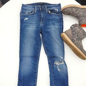 Joe's Jeans distressed blue skinny jeans